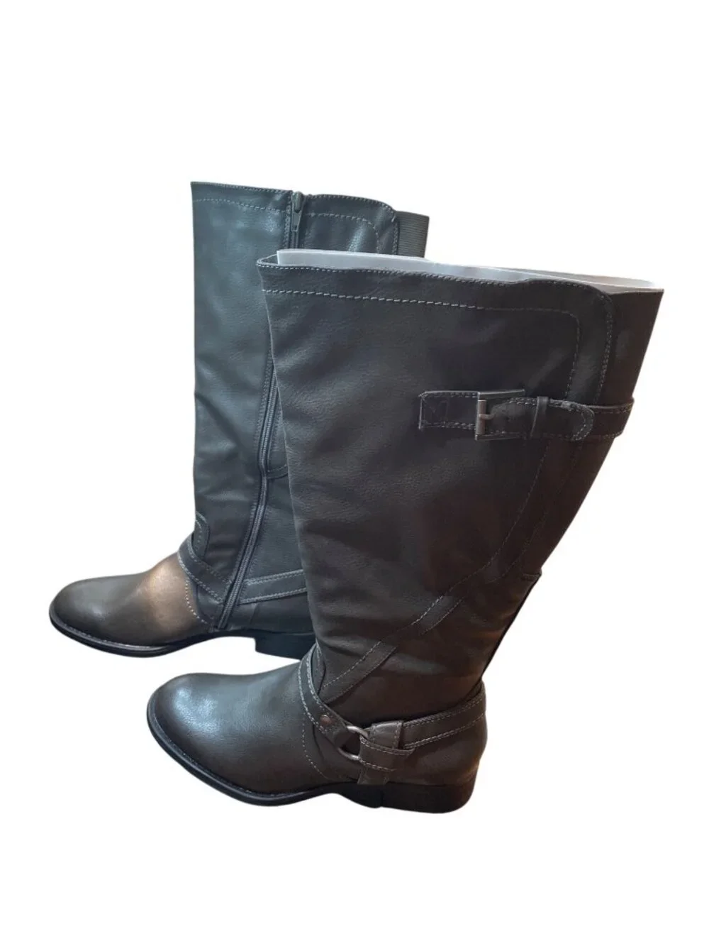GH Bass Luciana wms brown faux leather below knee equestrian riding boots sz 8M